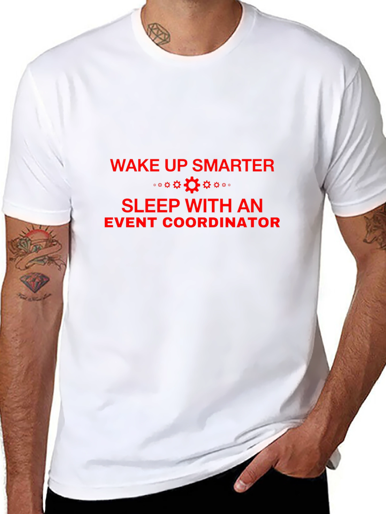 Black Wake Up Smarter Event Coordinator Black T-Shirt view 8