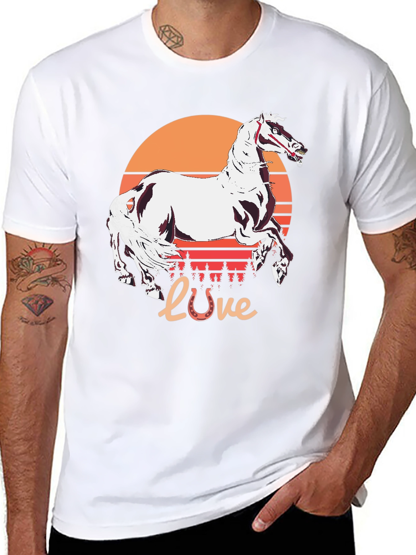 Horse Love Sunset Graphic Tee - 8