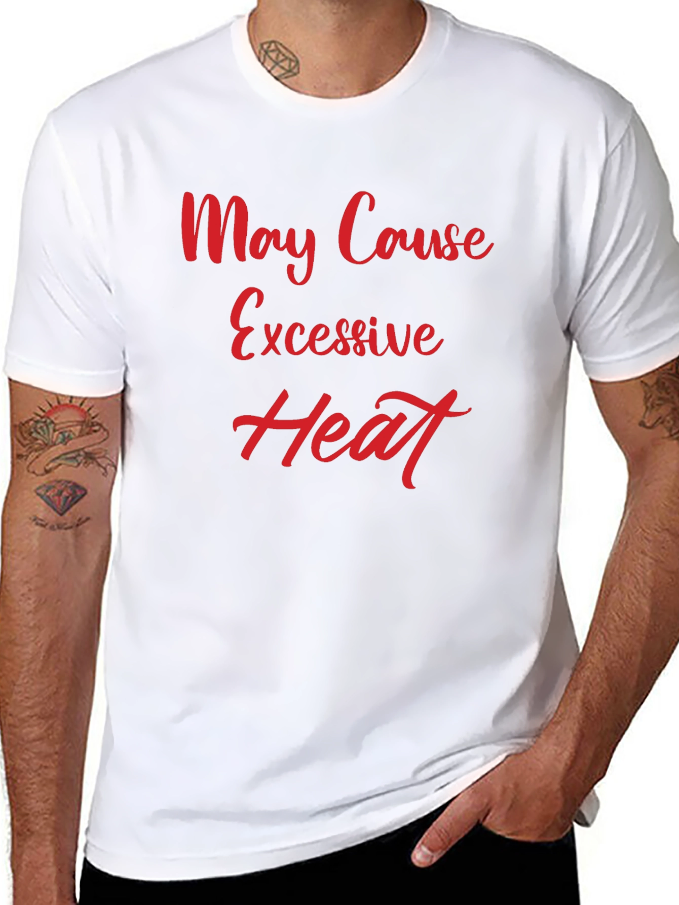 Black May Cause Excessive Heat Graphic Tee view 8