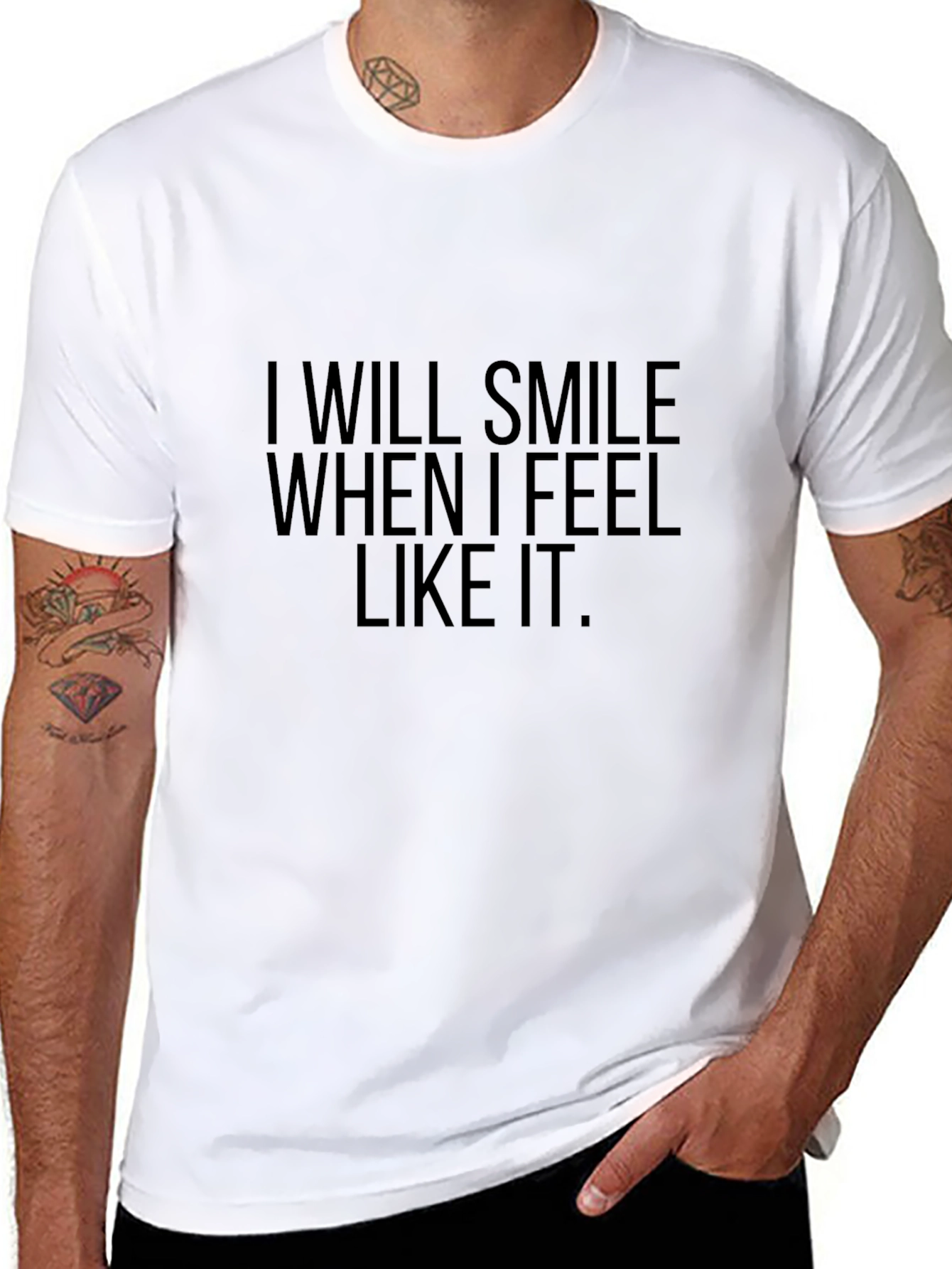 Black Sarcastic Tee: "I Will Smile When I Feel Like It" view 8