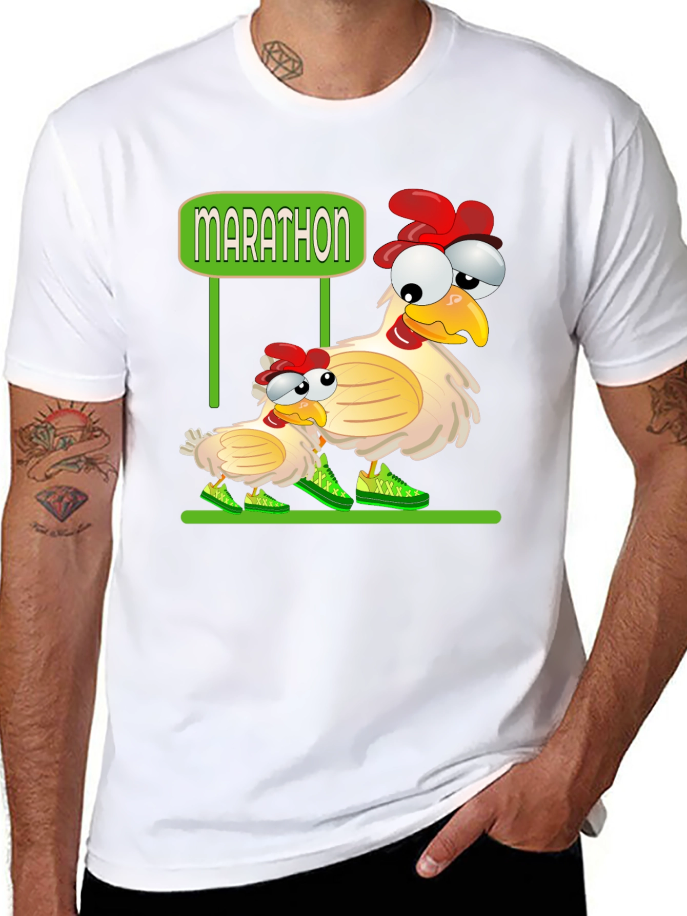 Black Marathon Chicken T-Shirt view 8