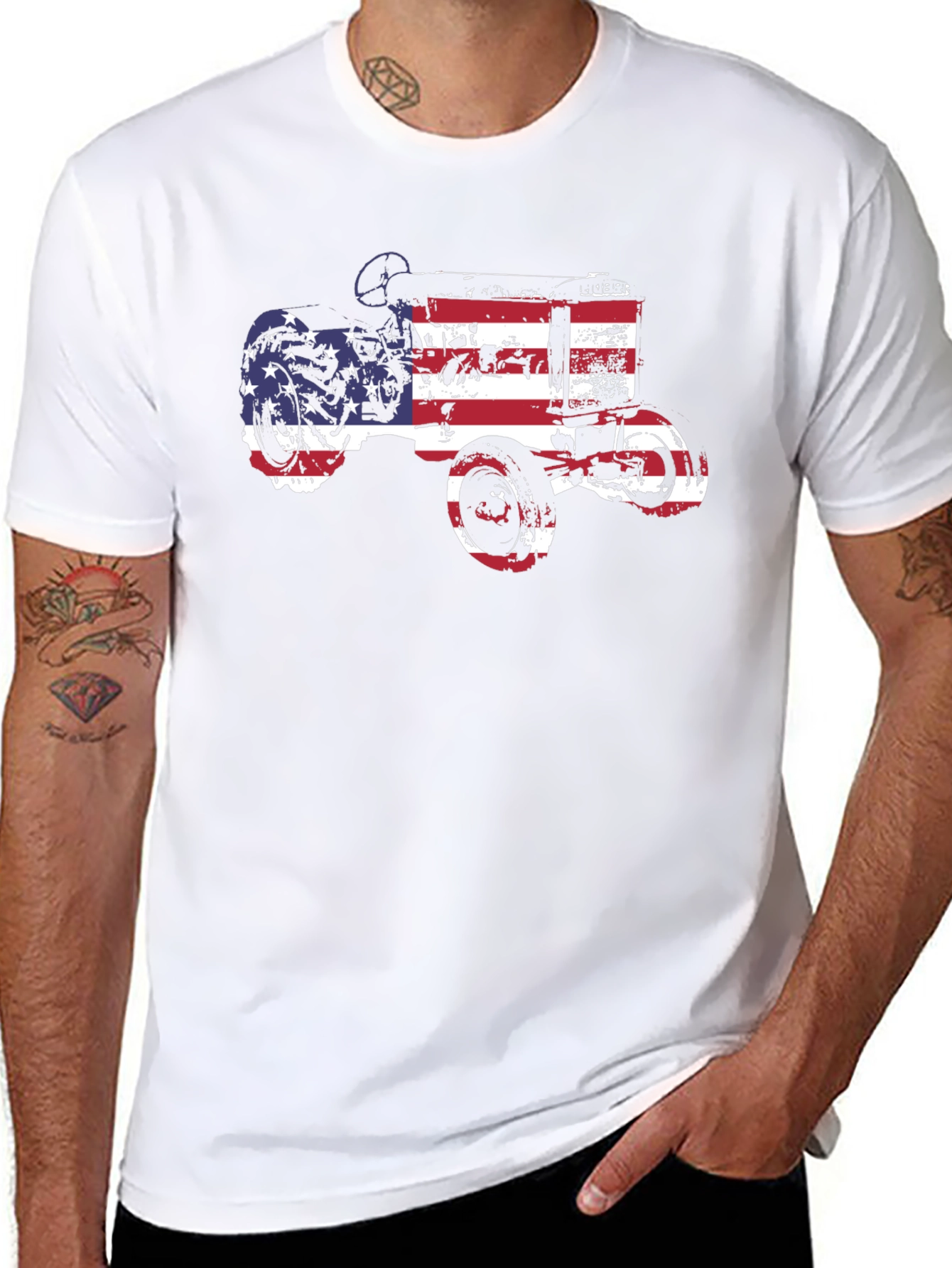 Black American Tractor Graphic Tee view 8