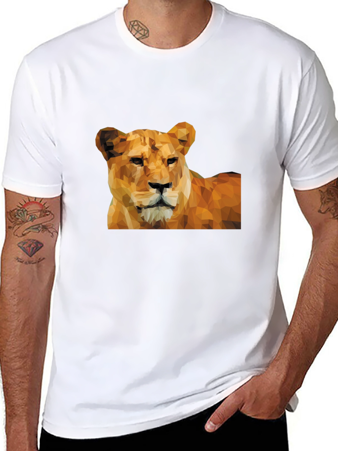 Black Lioness Graphic Print Black T-Shirt view 8