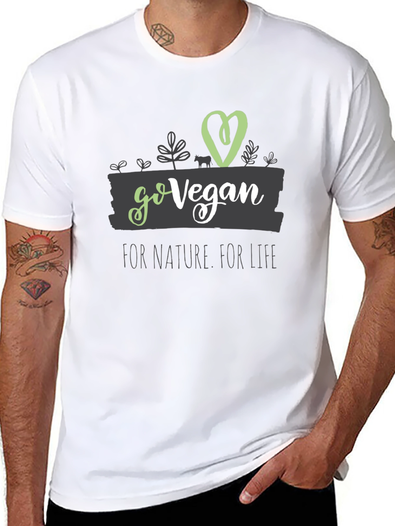 Go Vegan Graphic Tee - Nature & Life - 8