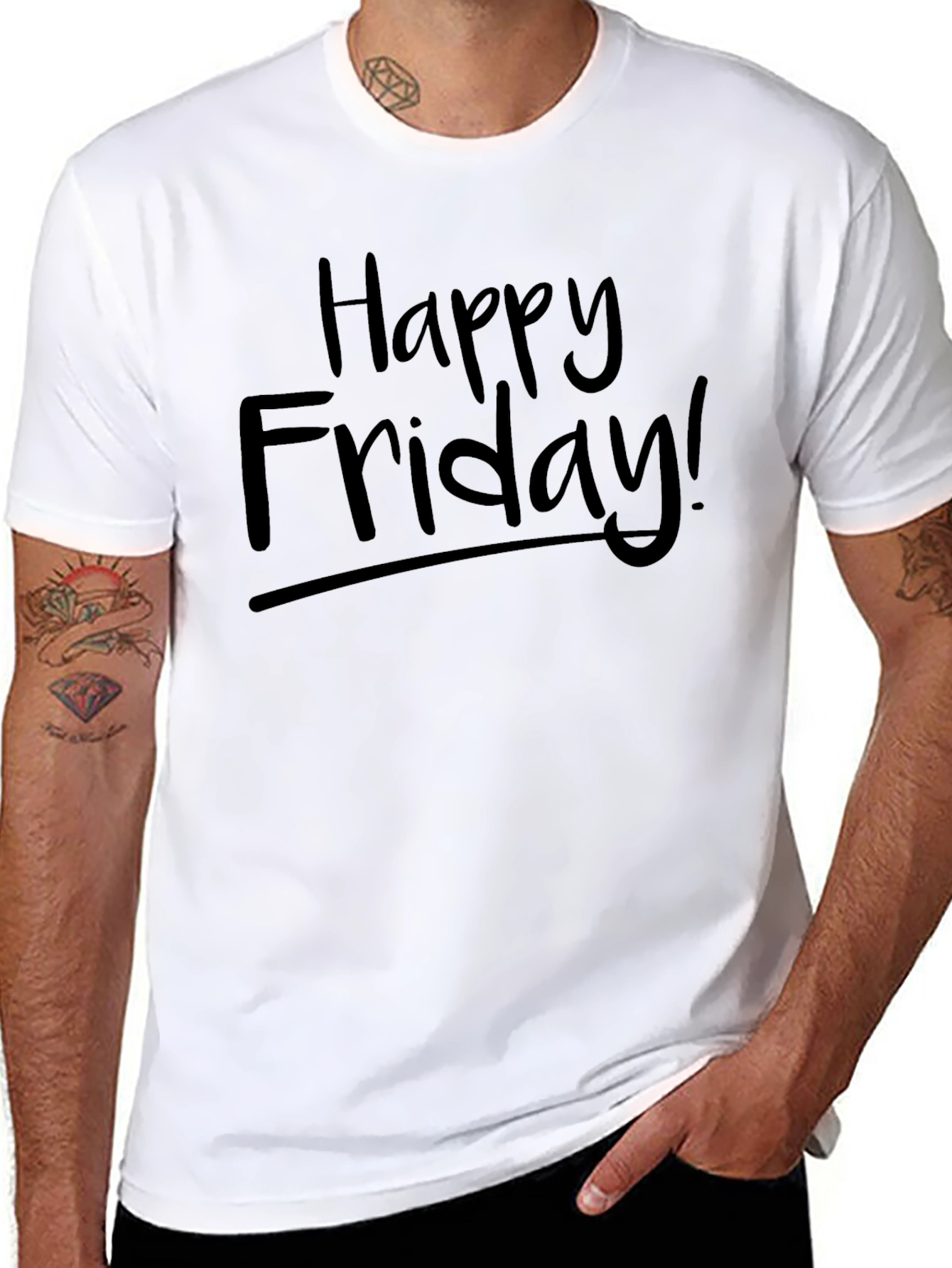 Black Happy Friday! Graphic T-Shirt - Black view 8