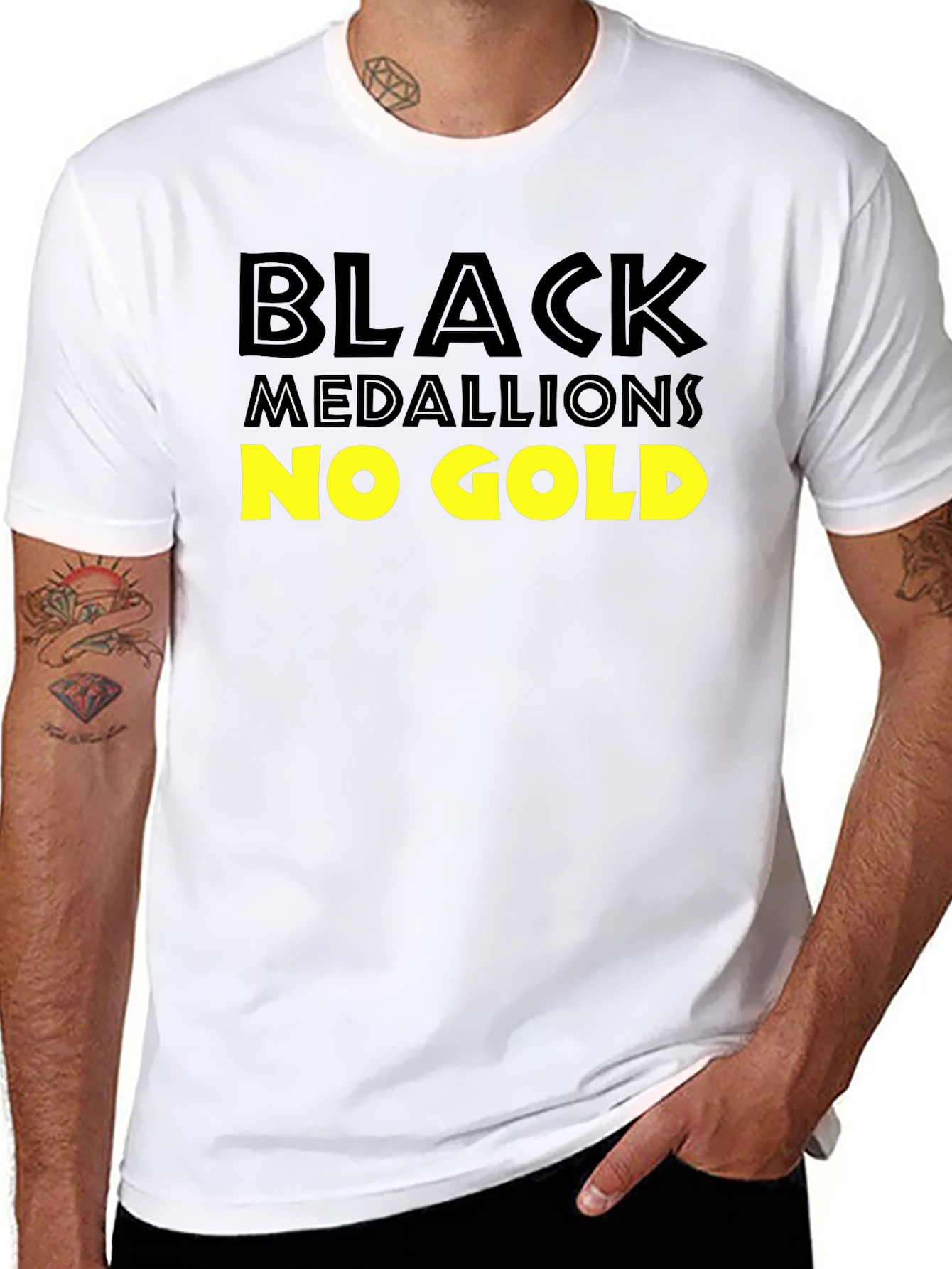 Black Black Medallions No Gold T-Shirt view 8