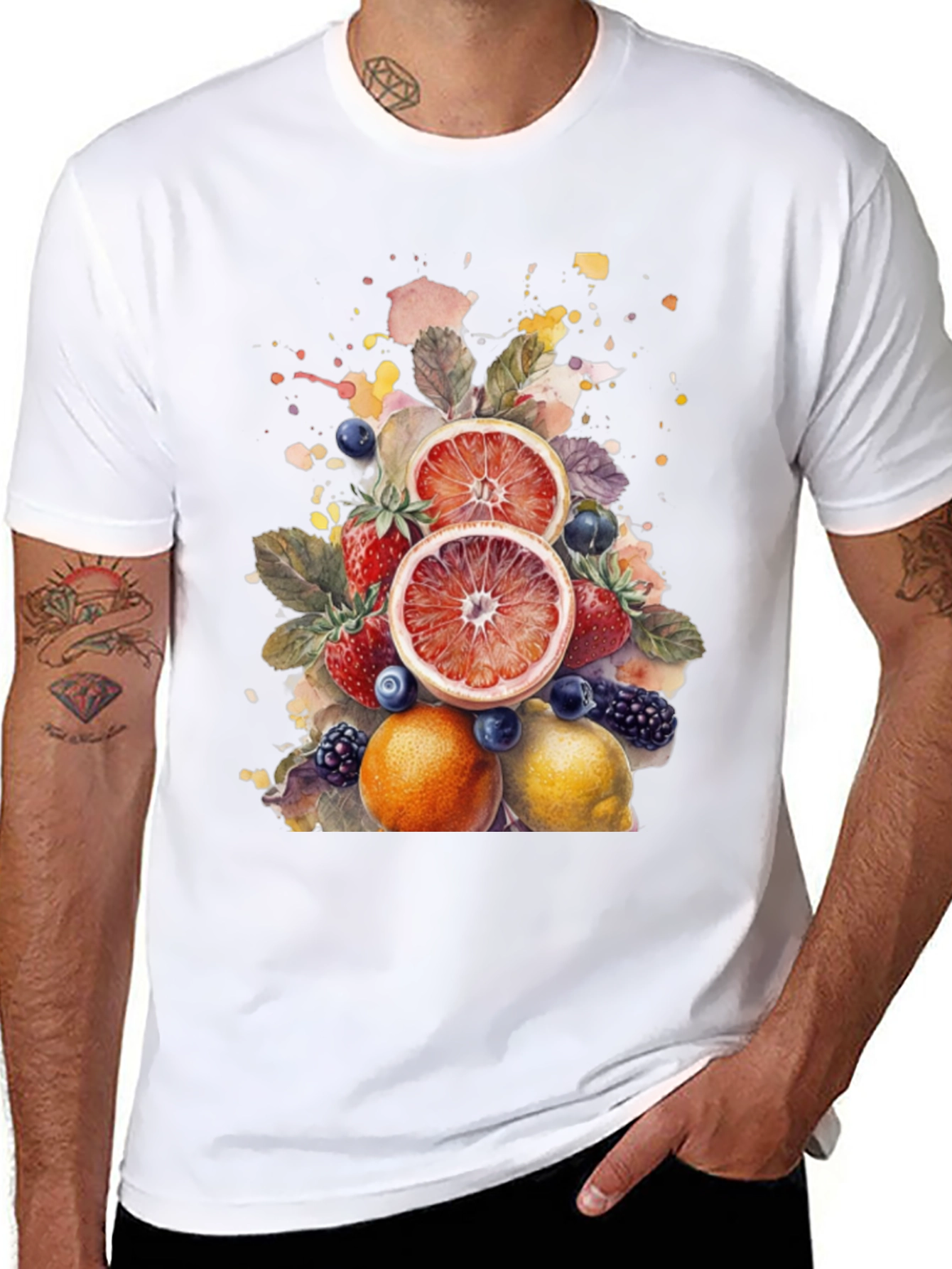 Black Fruit Splash Graphic Tee view 8