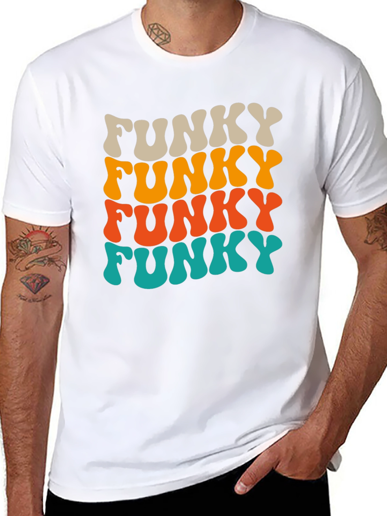 Black Funky Retro Style Graphic T-Shirt view 8