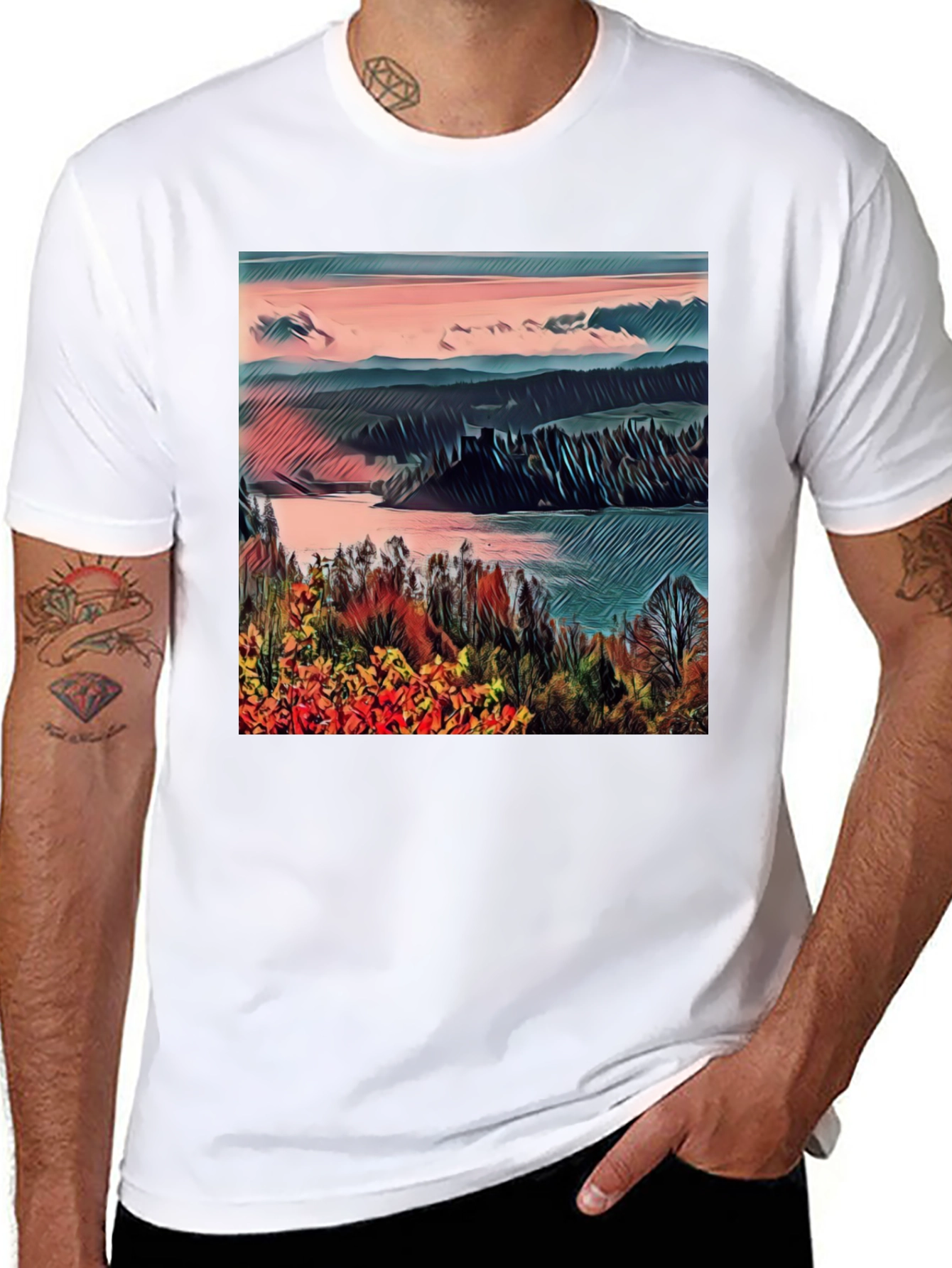 Scenic Landscape Graphic Tee - 8