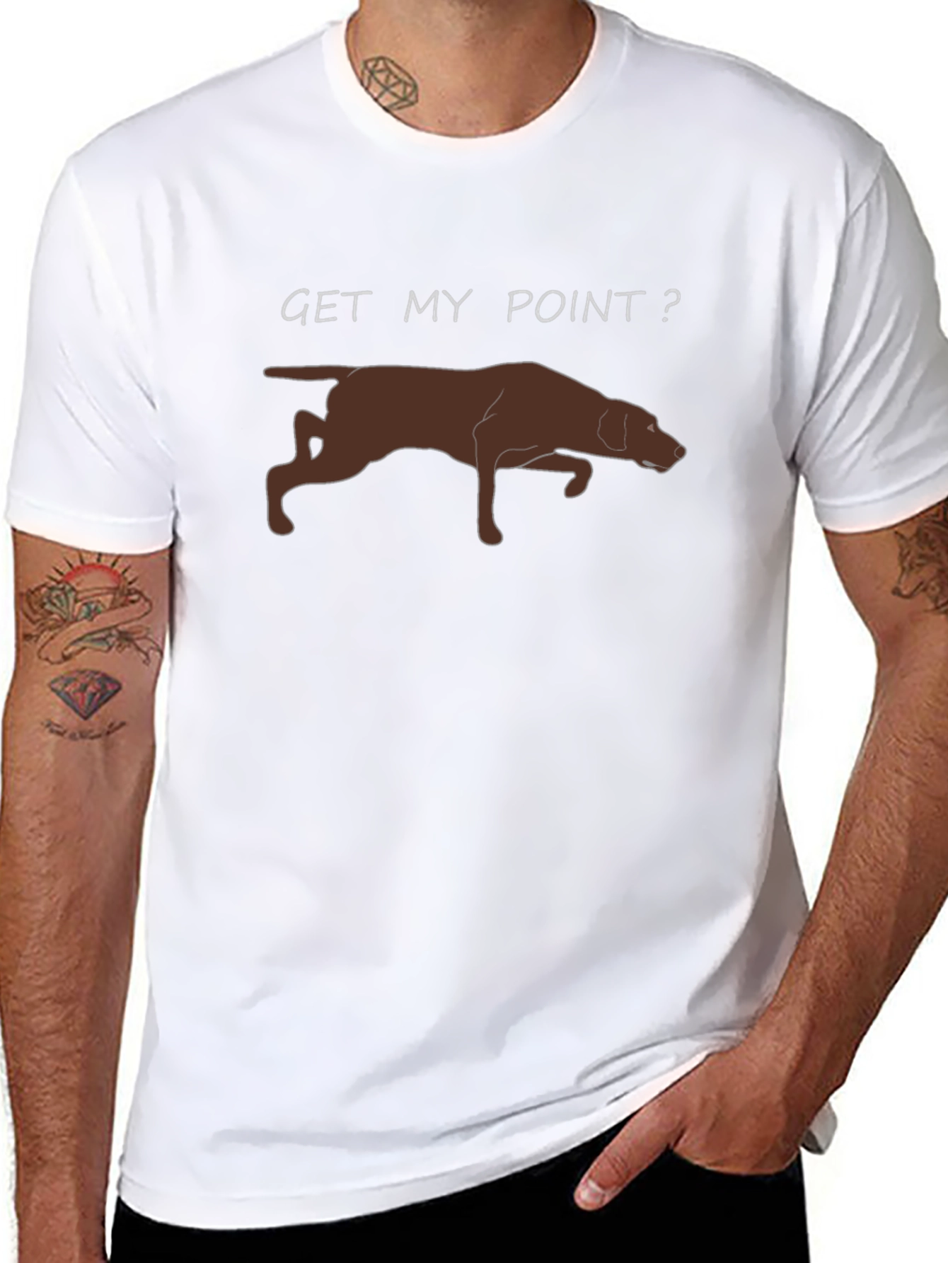 Black Get My Point? Dog Pointer T-Shirt view 8