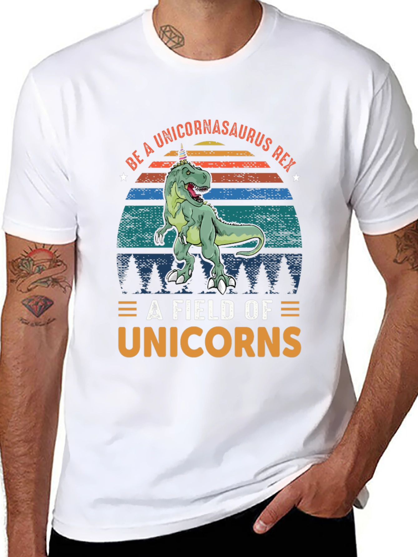 Black Unicornasaurus Rex T-Shirt - Funny Dinosaur Tee view 8