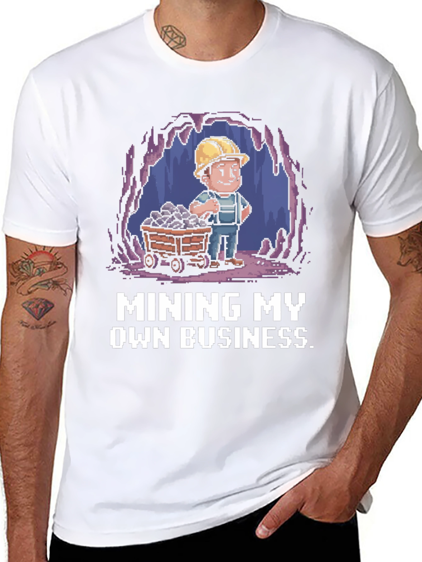 Black Mining My Own Business T-Shirt - Black Novelty Tee view 8