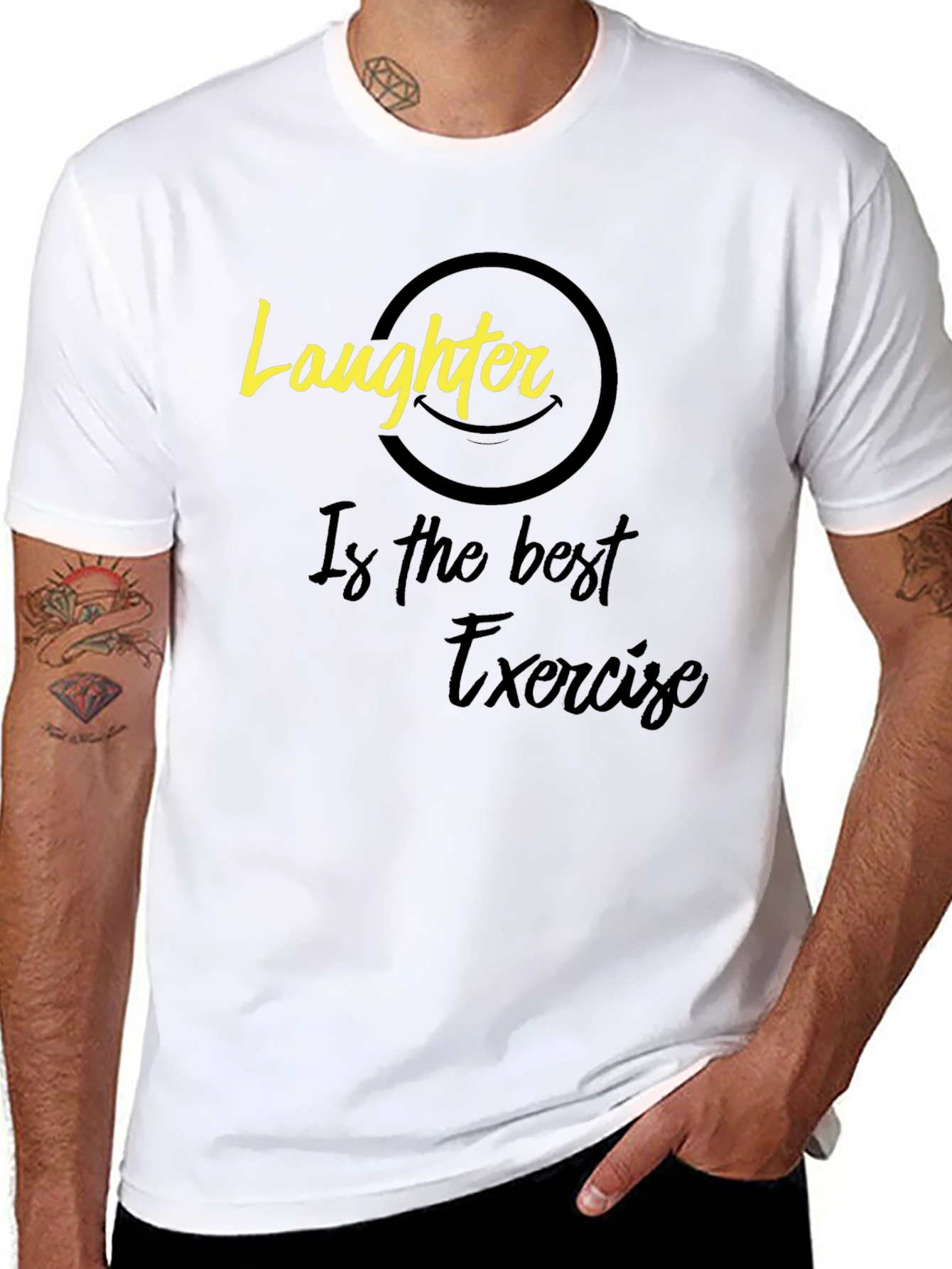 Black Laughter is the Best Exercise Graphic Tee - Unisex view 8