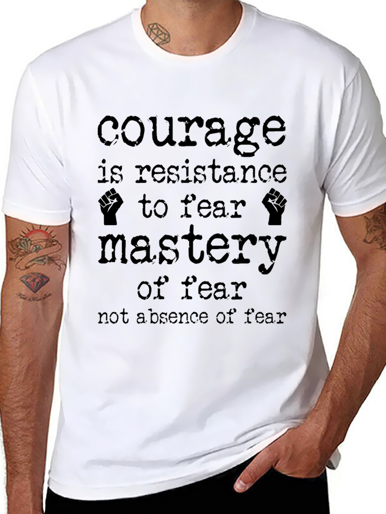 Black Courage Mastery Graphic Black T-Shirt view 8