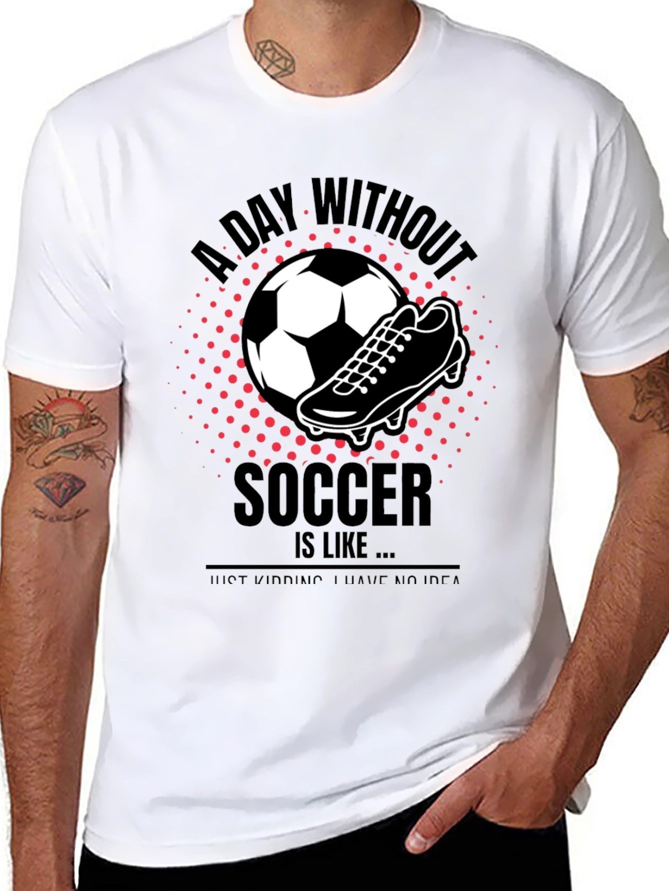 Black Soccer T-Shirt - A Day Without Soccer view 8