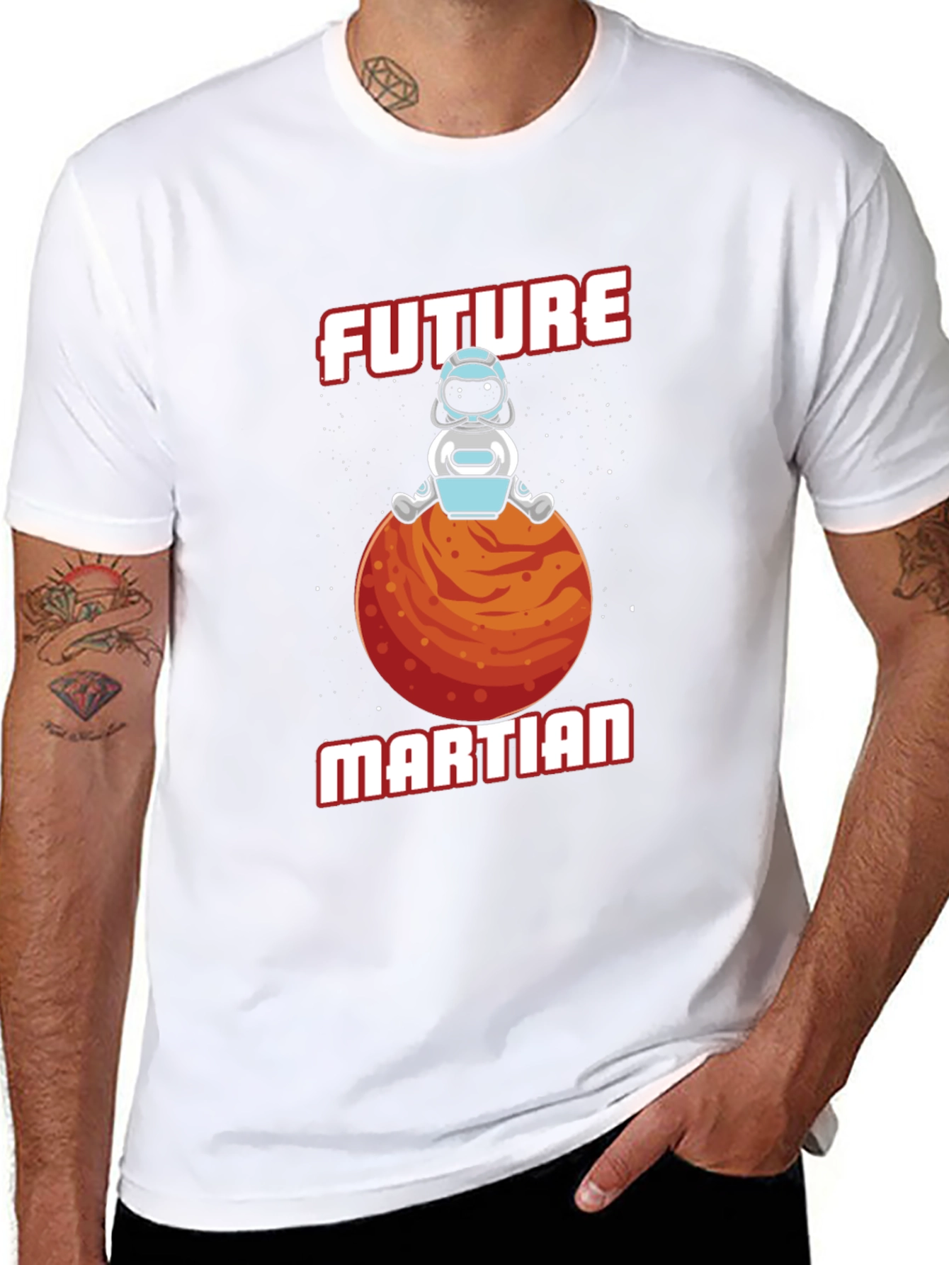 Black Future Martian T-Shirt - Space Astronaut Tee view 8