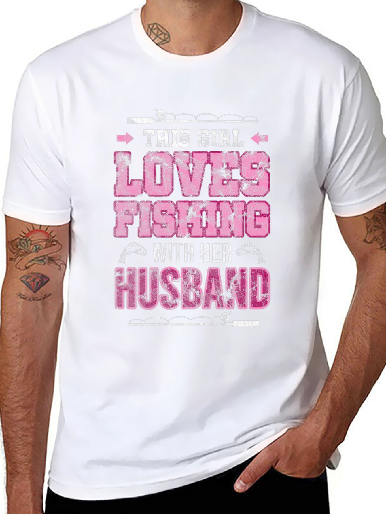 Black Fishing Lover T-Shirt - Wife Gift view 8