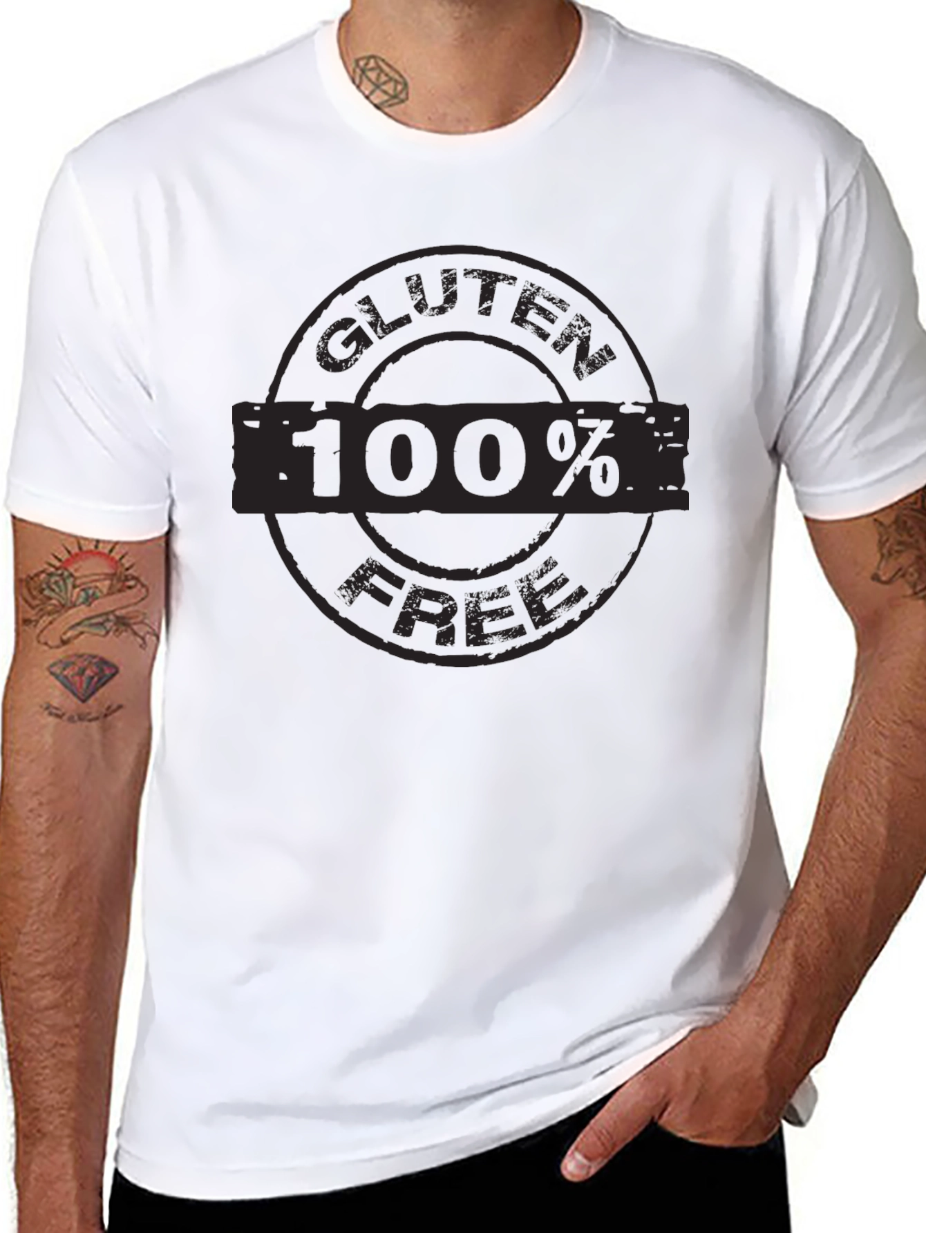 Black Gluten Free T-Shirt - 100% Comfort Fit Tee view 8