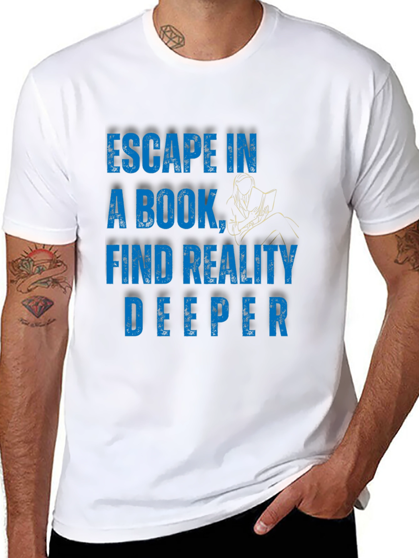 Black Escape in a Book T-Shirt - Reader's Delight view 8