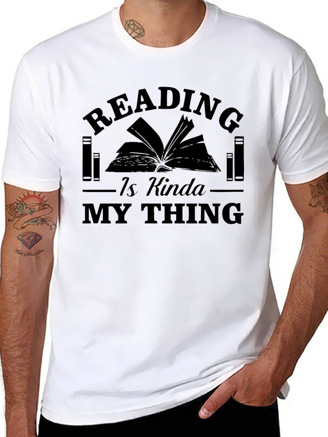 Black Reading Is Kinda My Thing T-Shirt view 8