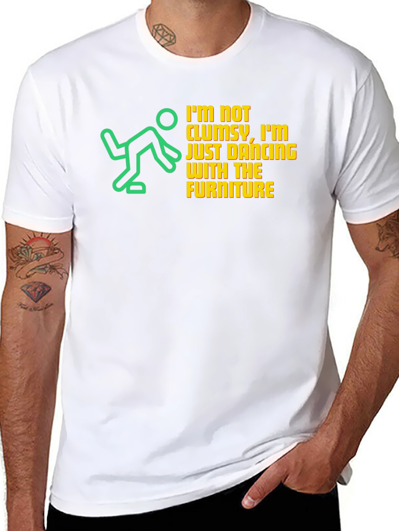 Black Funny Clumsy T-Shirt - Dancing With Furniture view 8