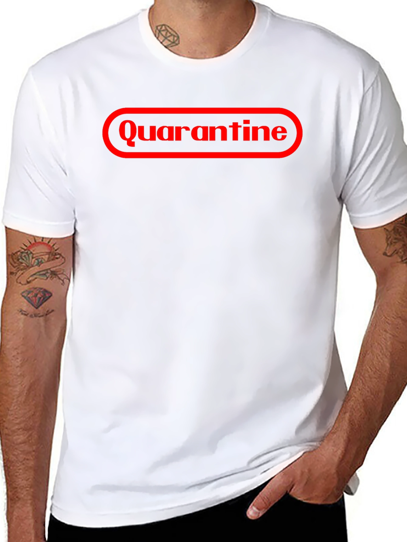 Black Quarantine T-Shirt - Funny Graphic Tee view 8