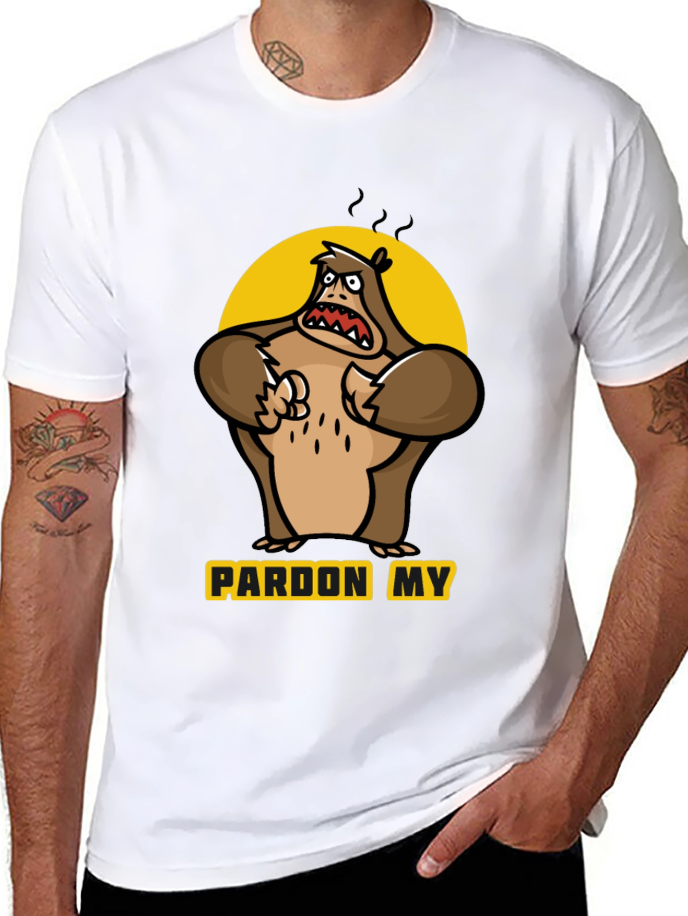 Black Pardon My Angry Yeti T-Shirt view 8