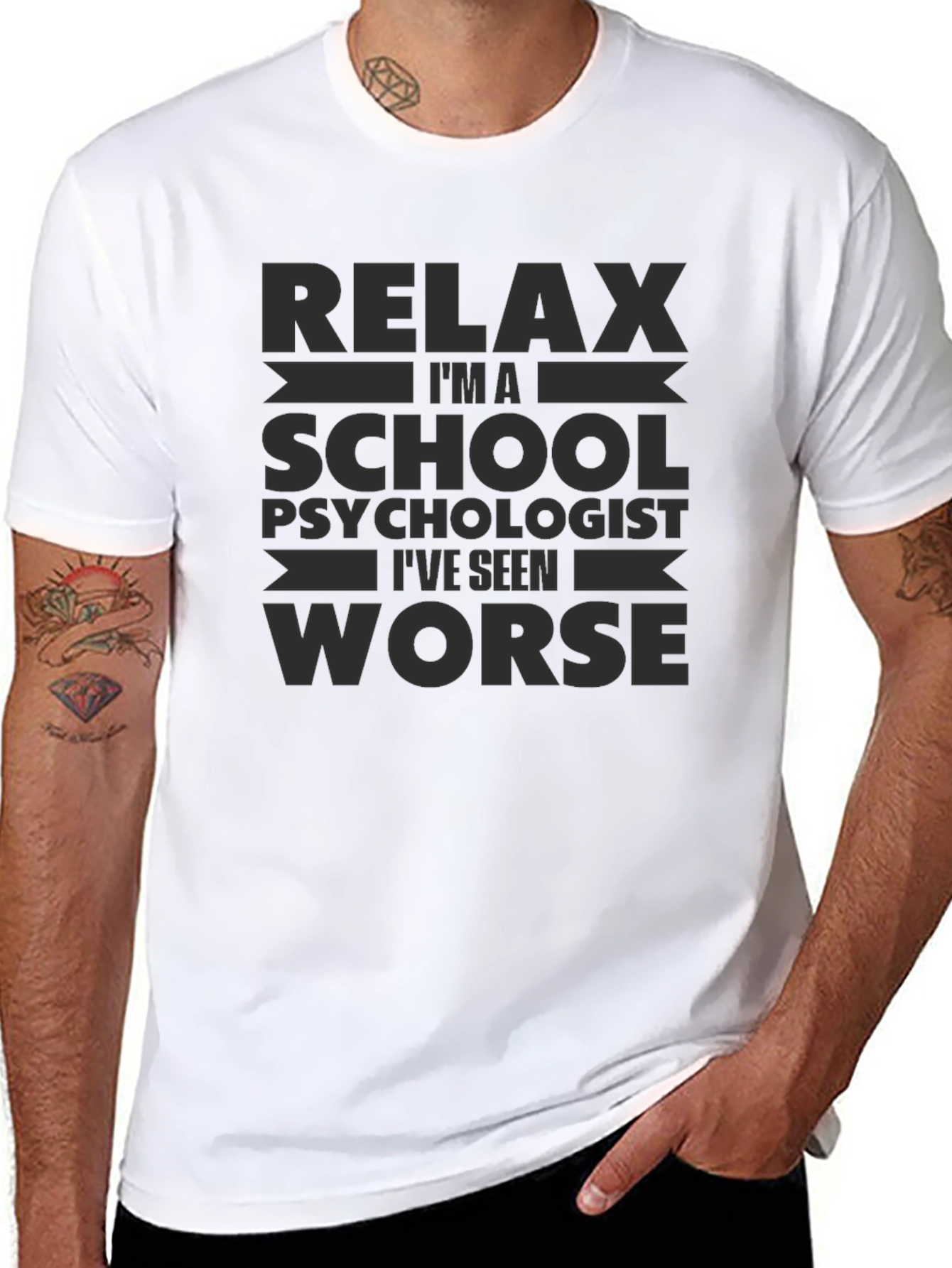 Black Relax, I'm a School Psychologist T-Shirt view 8