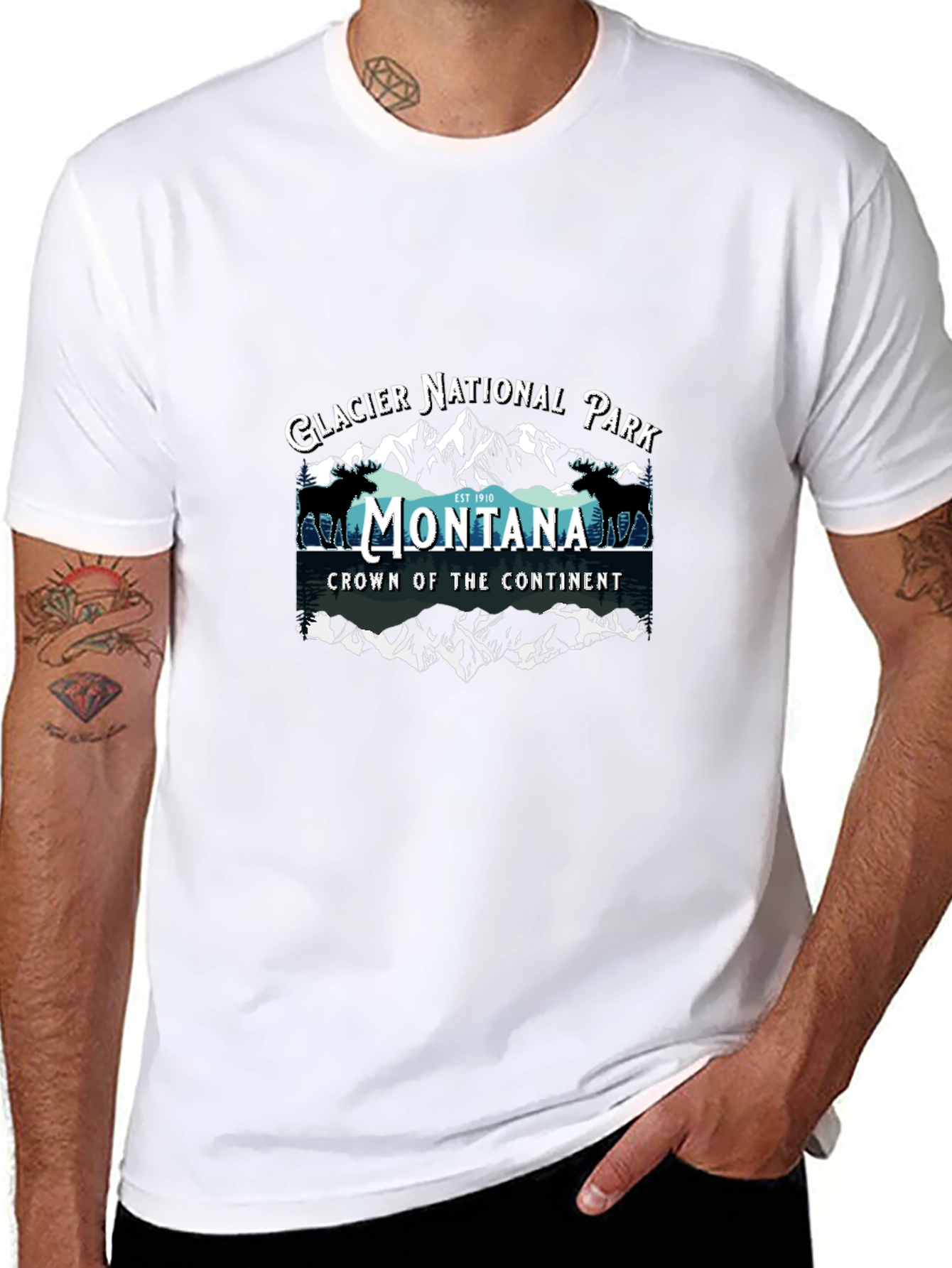Black Glacier National Park Montana T-Shirt view 8