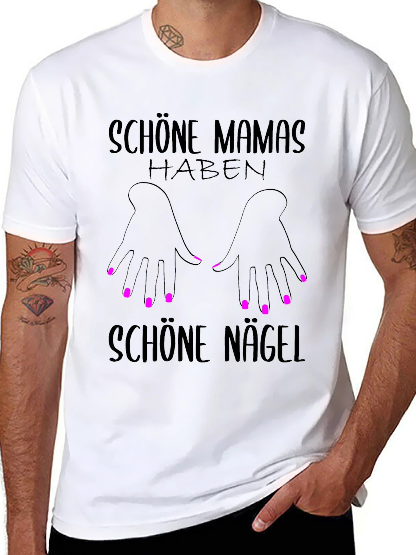 Black Schöne Mamas Haben Schöne Nägel T-Shirt view 8