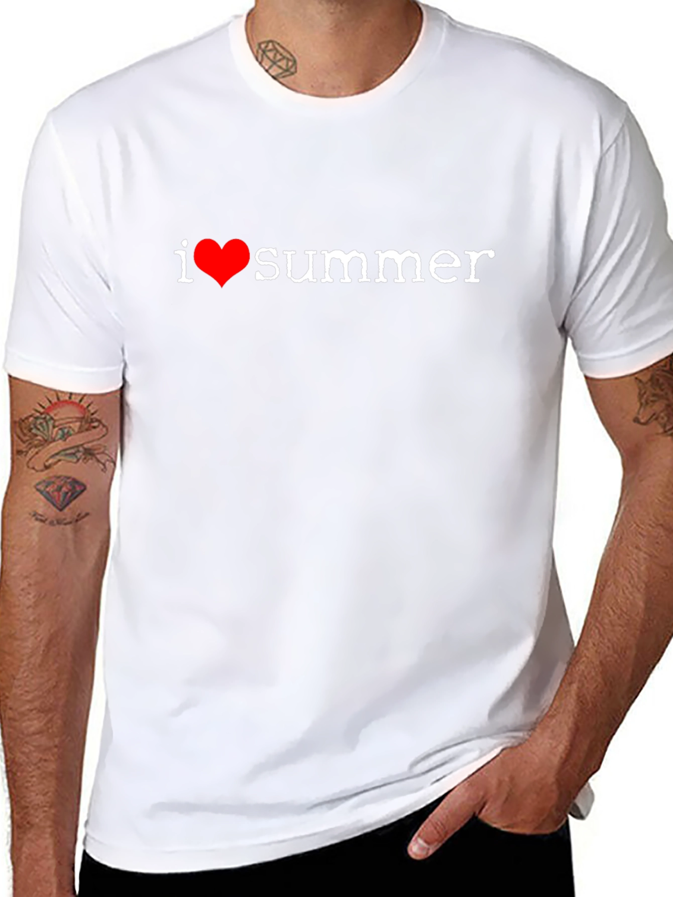 Black I Heart Summer Black T-Shirt view 8