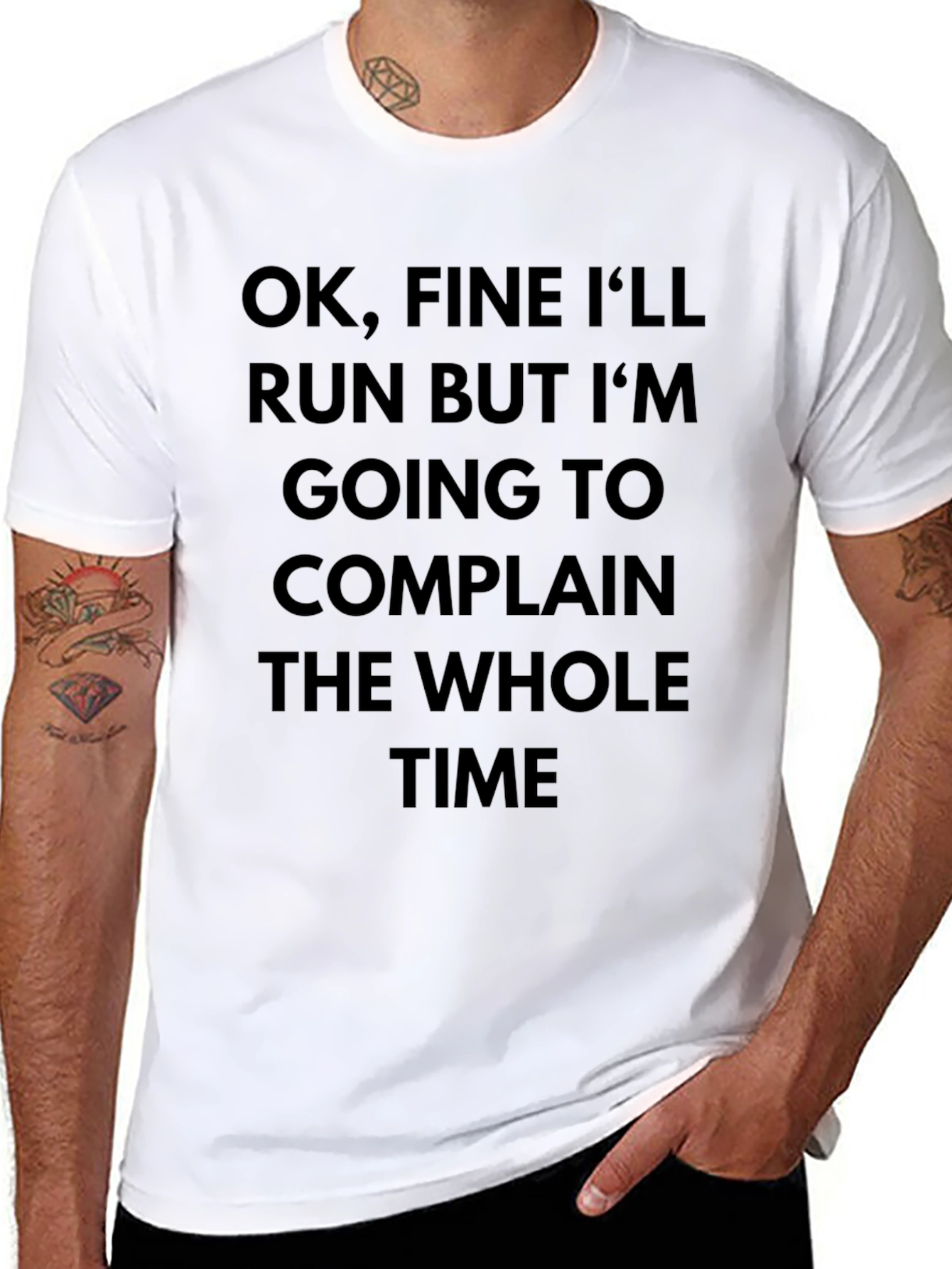 Black Funny Running T-Shirt - OK, Fine I'll Run view 8