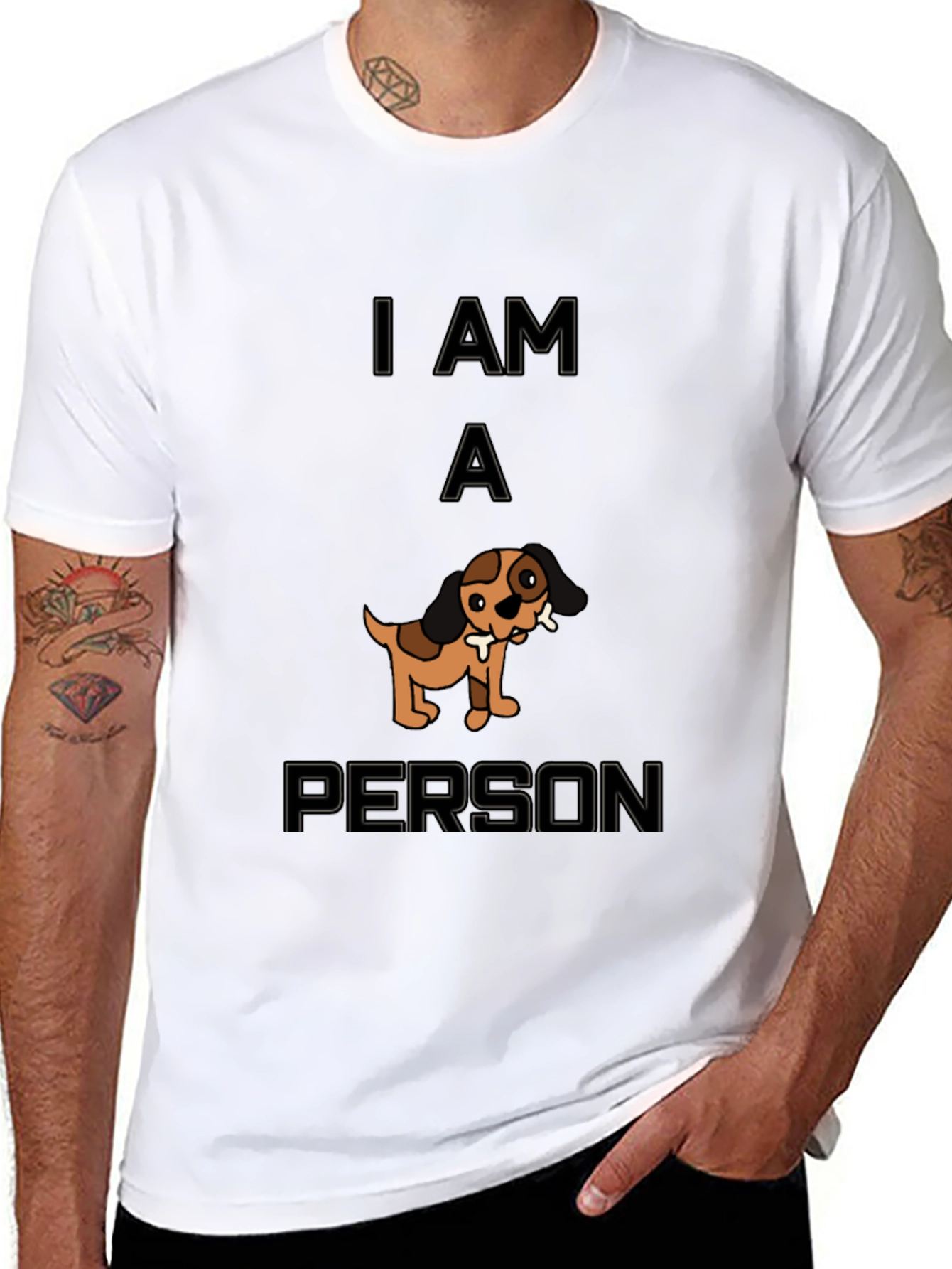Black I Am A Dog Person T-Shirt view 8