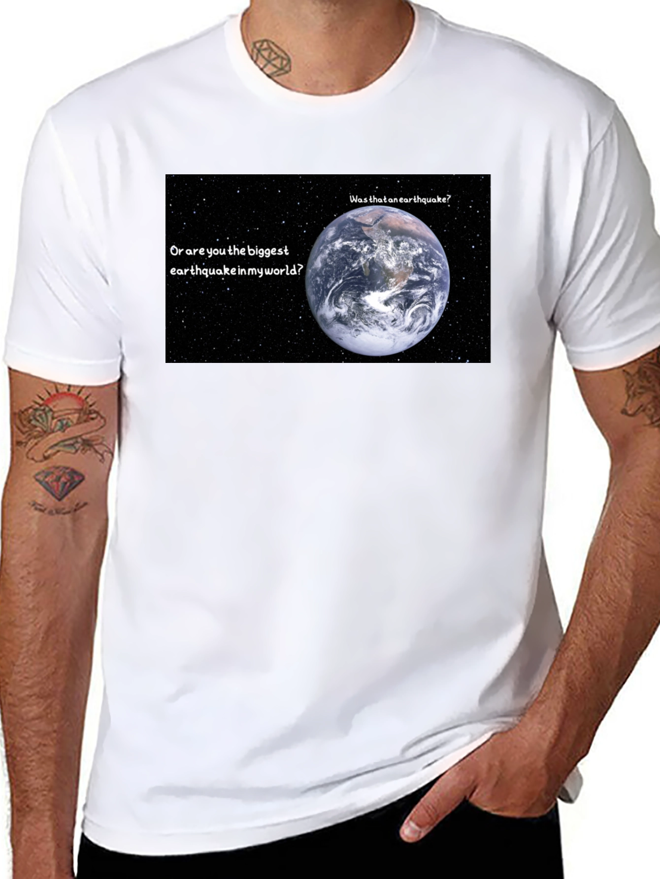 Black Earthquake T-Shirt: Biggest Earthquake in My World view 8