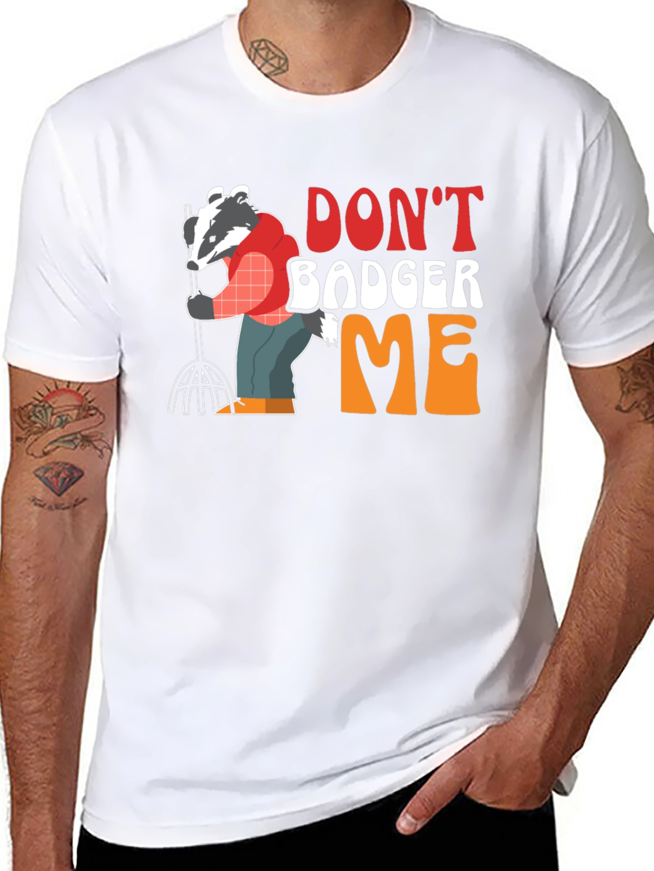 Black Don't Badger Me Graphic T-Shirt - Funny Animal Tee view 8