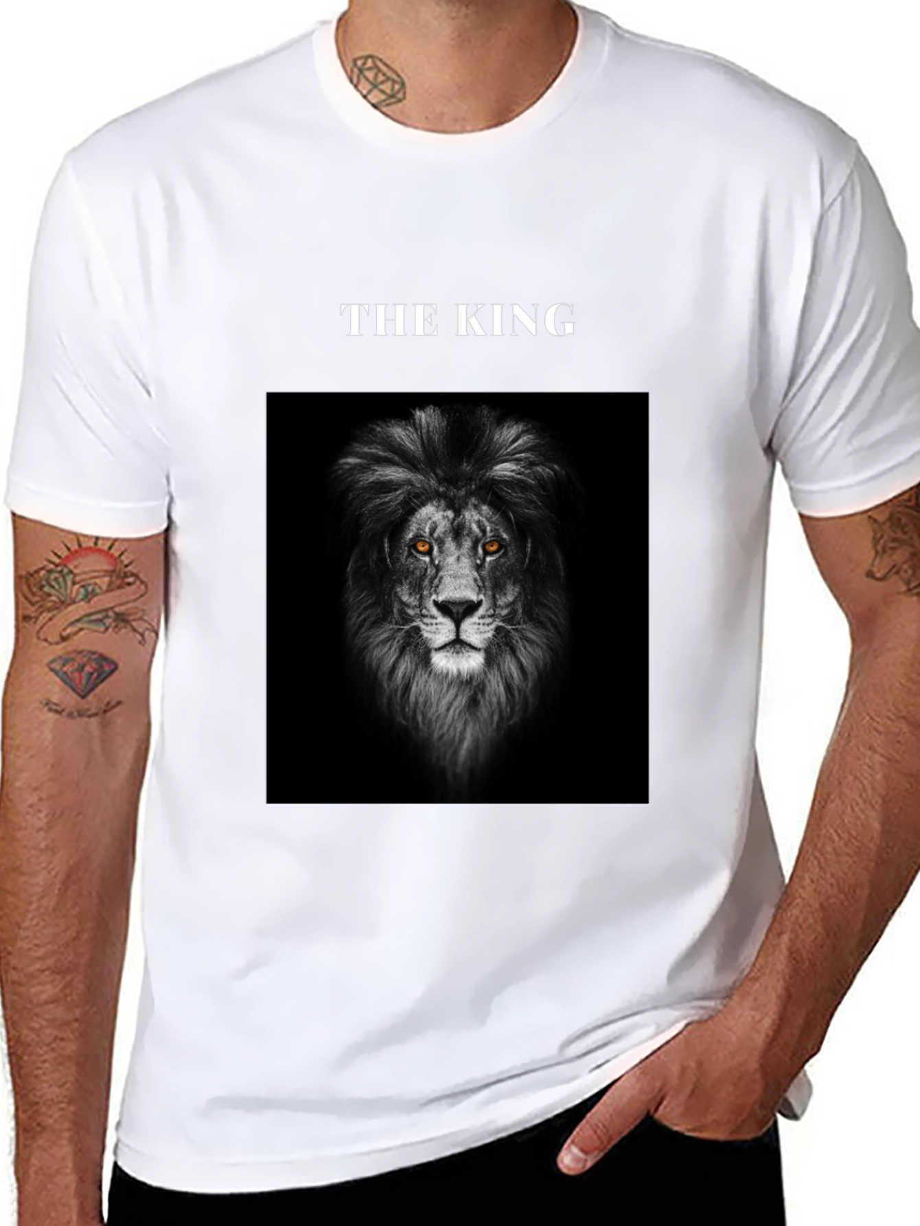 Black The King Lion Graphic Tee - Black view 8