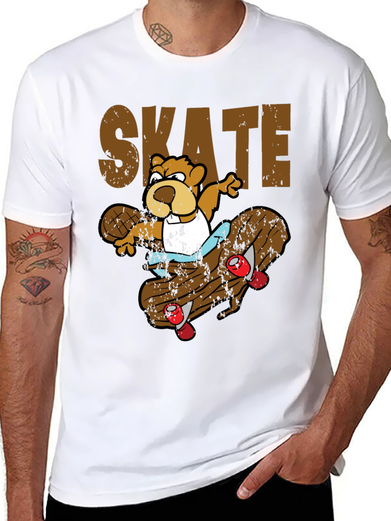 Black Skateboarding Beaver T-Shirt view 8