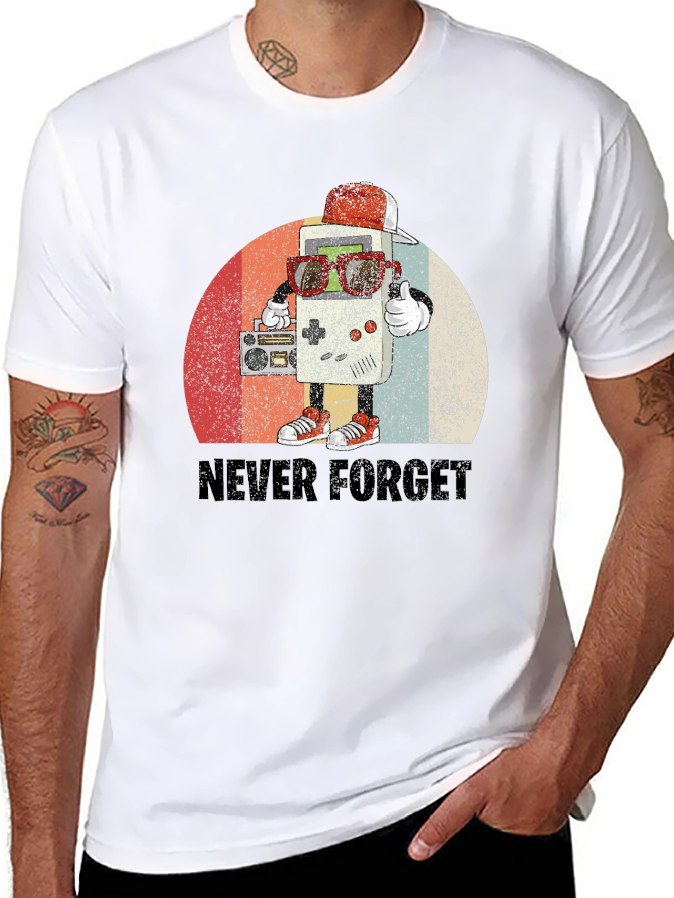 Black Retro Game Console T-Shirt - "Never Forget" Tee view 8