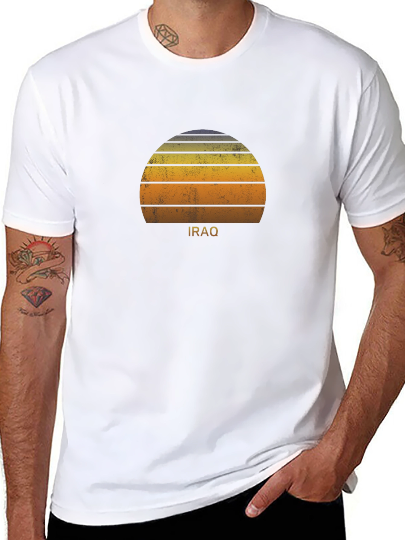 Black Iraq Sunset Graphic T-Shirt - Vintage Style view 8