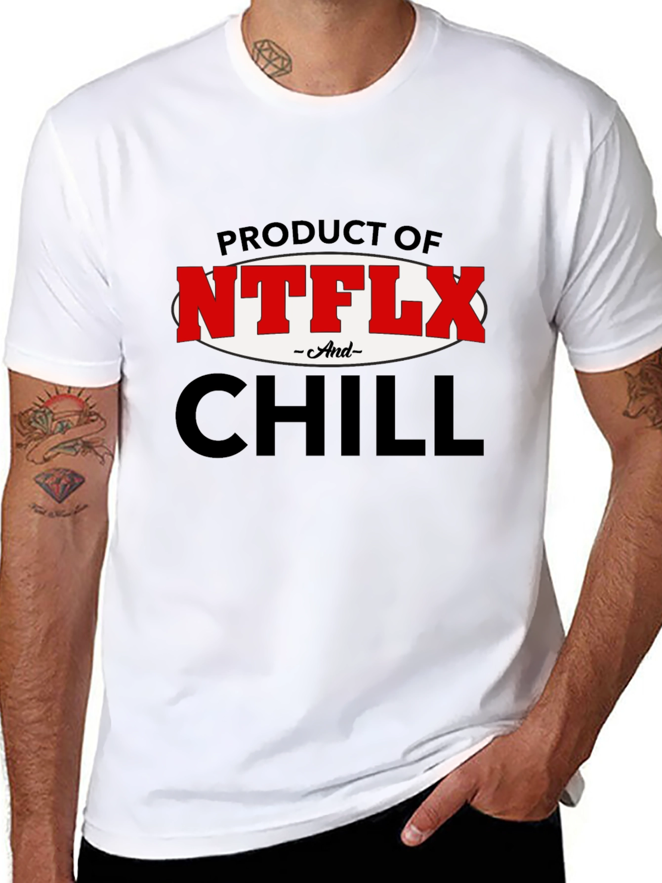 Black Netflix and Chill T-Shirt - Funny Graphic Tee view 8