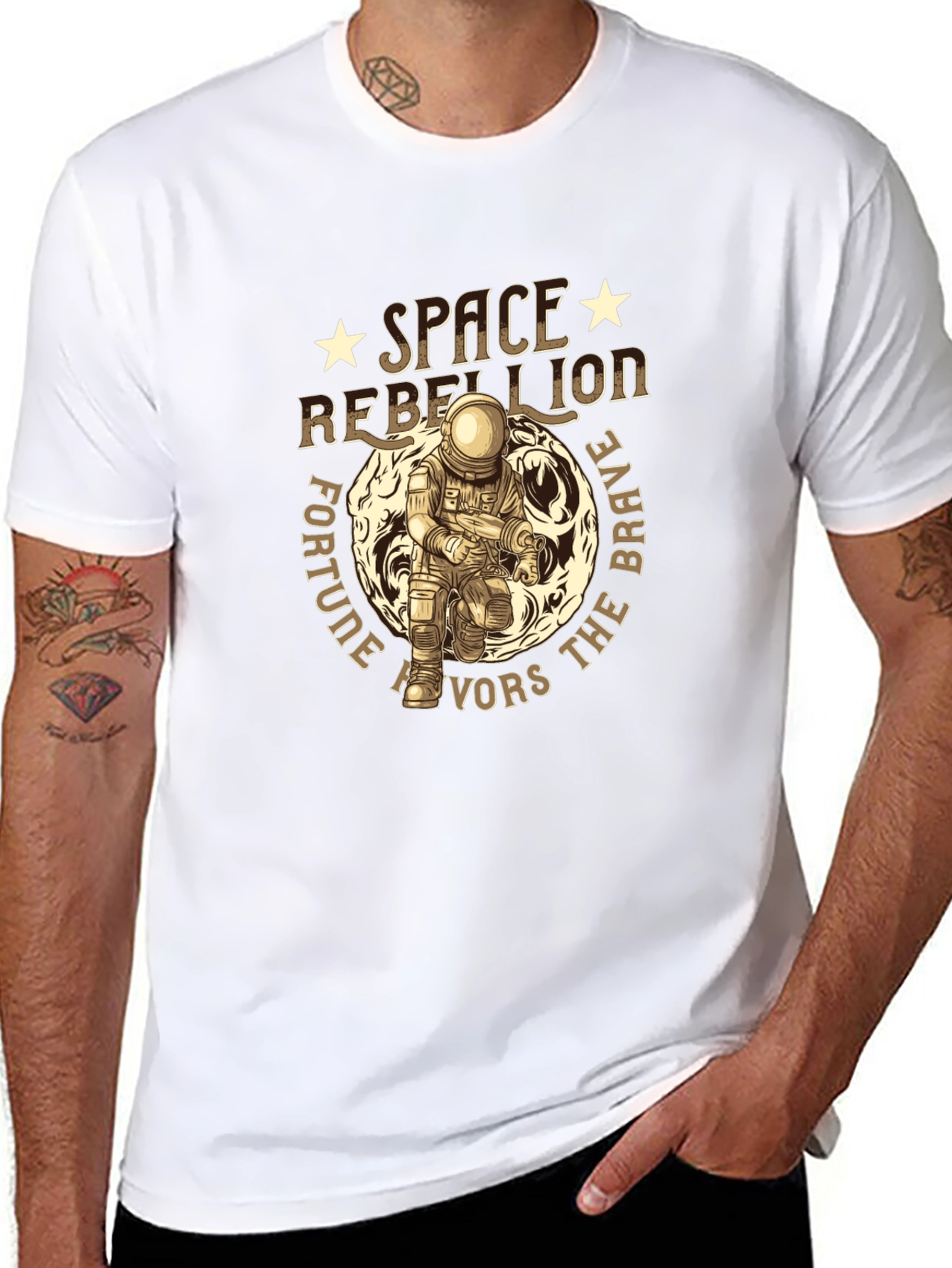 Black Space Rebellion Graphic T-Shirt view 8
