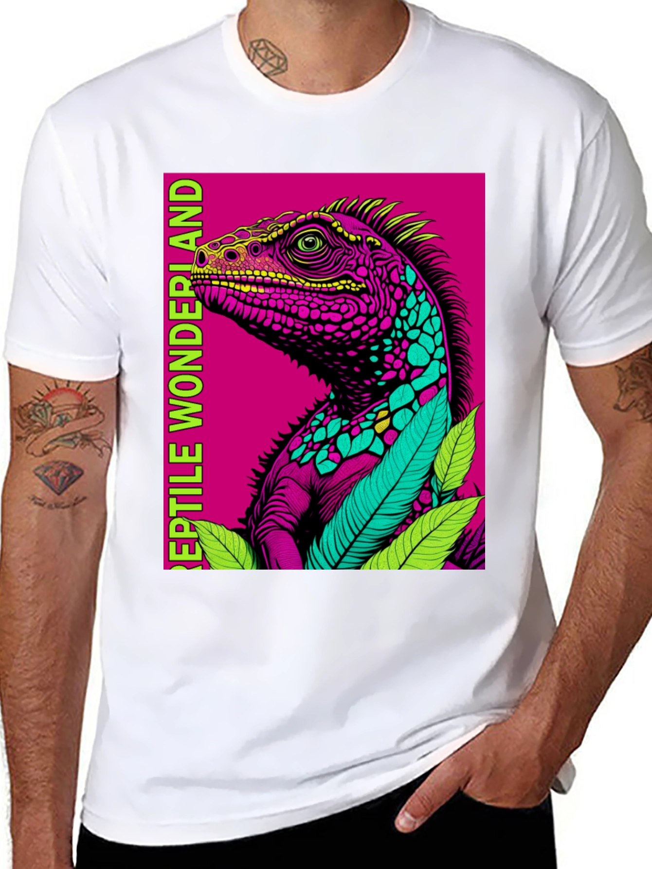 Black Reptile Wonderland Graphic Tee view 8