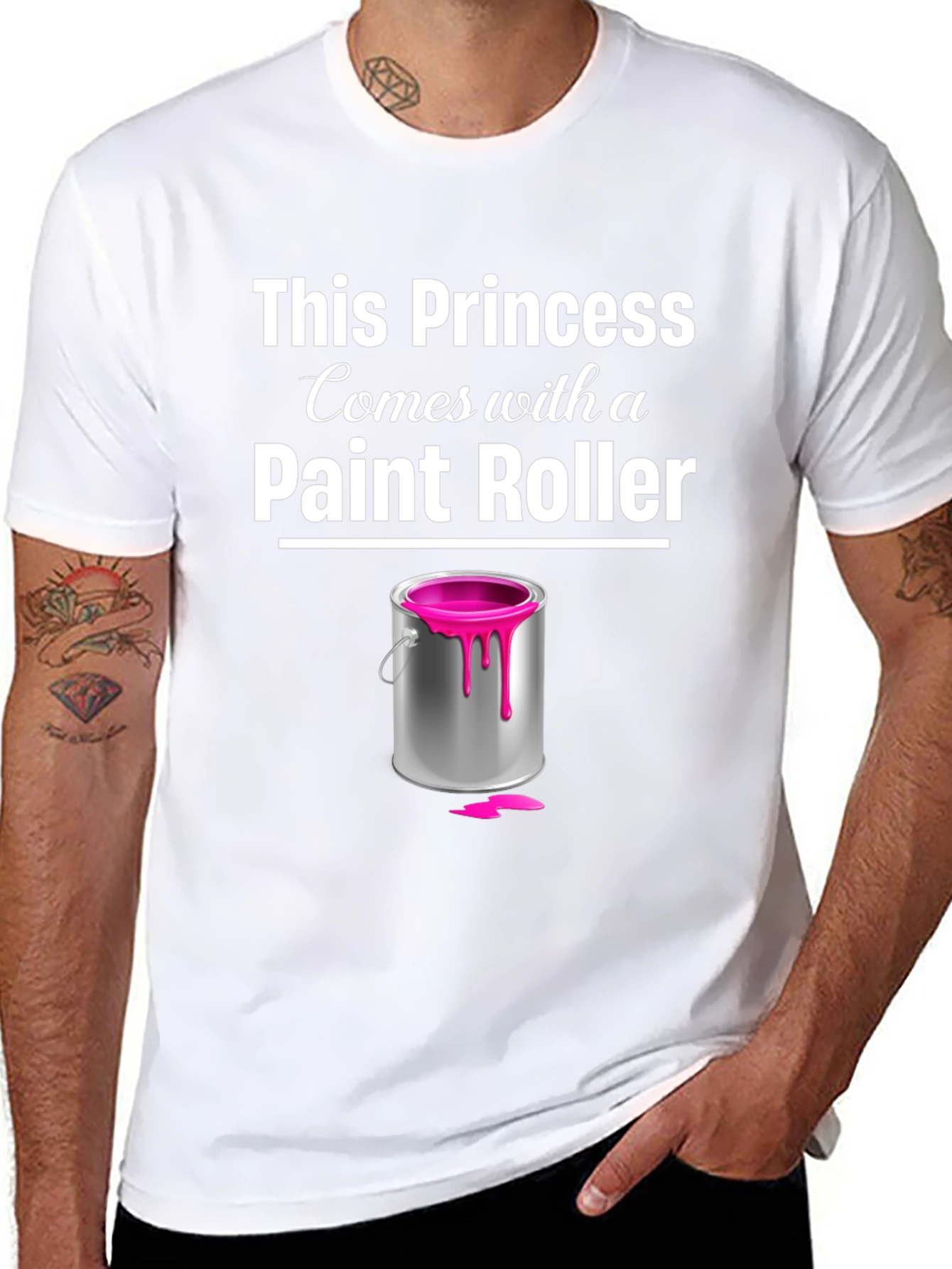 Princess Paint Roller T-Shirt - Painter Gift - 8