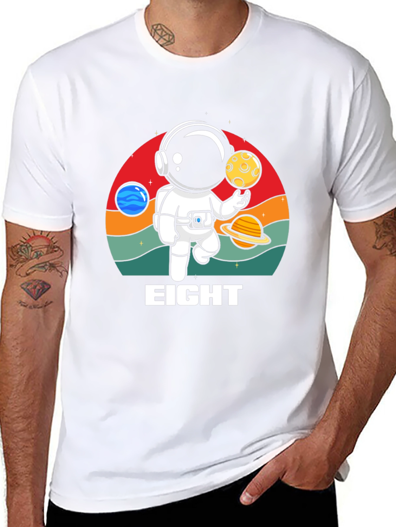 Black Astronaut Birthday T-Shirt - "Eight" view 8