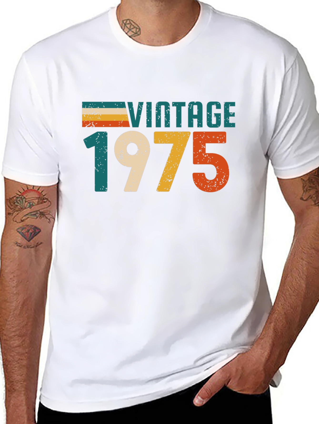 Black Vintage 1975 Retro T-Shirt view 8