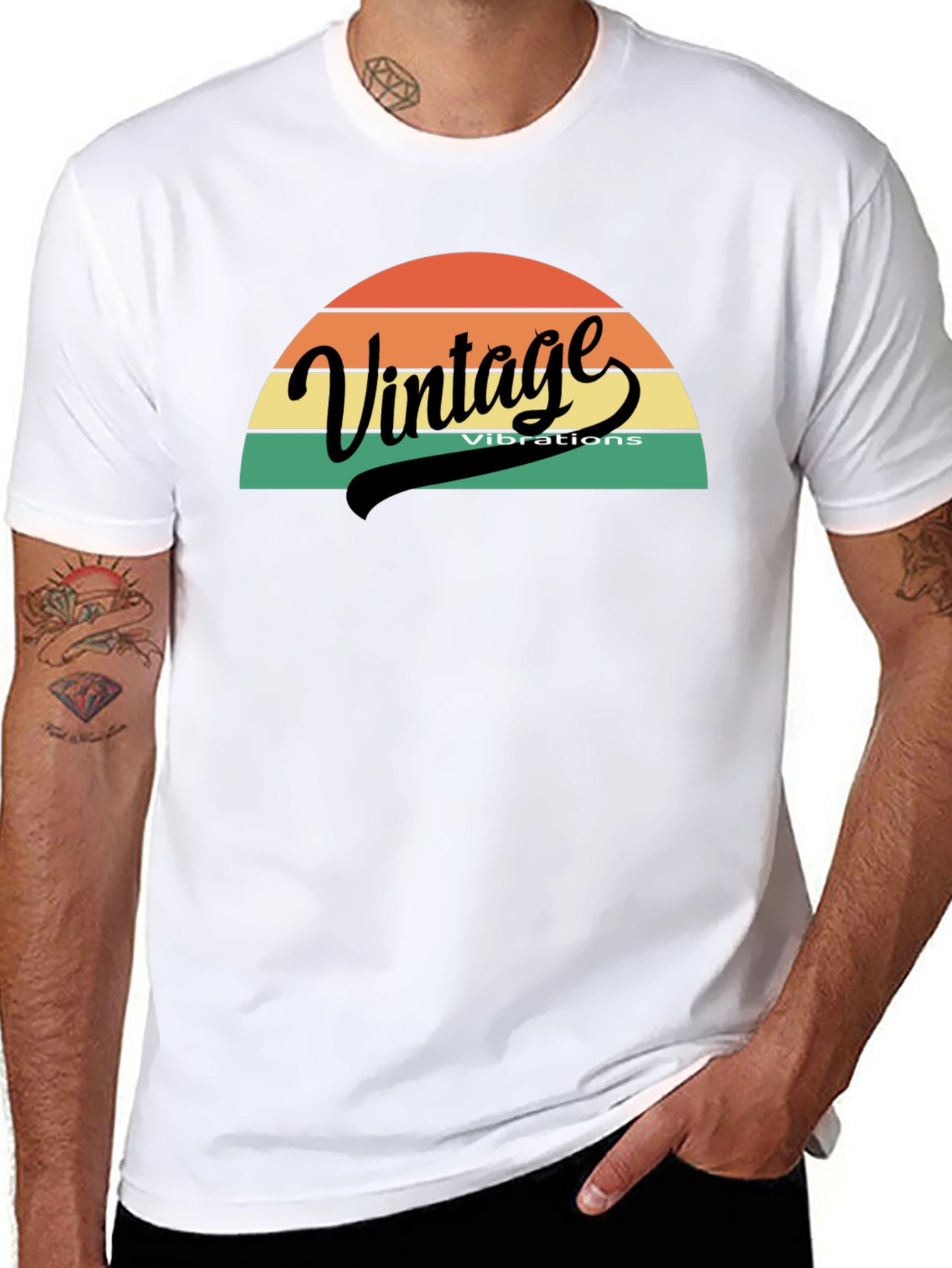 Black Vintage Vibes Graphic Tee - Retro Style view 8