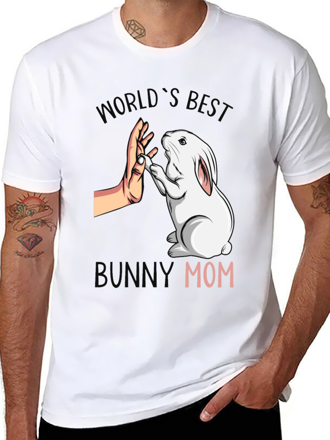 Black World's Best Bunny Mom T-Shirt - Cute Pet Lover Tee view 8