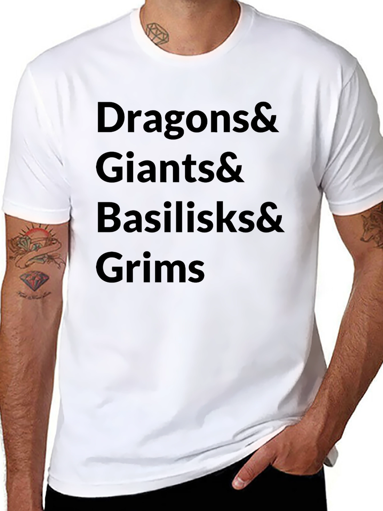 Black Dragons & Giants T-Shirt - Fantasy Creature Tee view 8