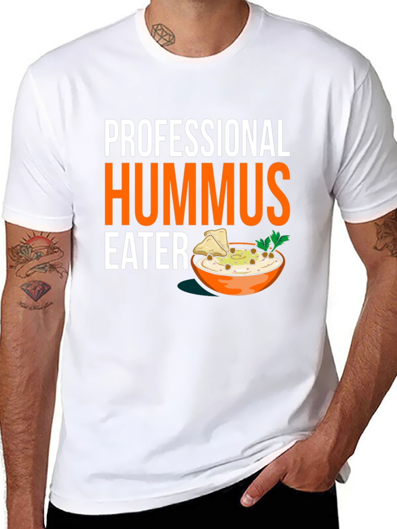 Black Professional Hummus Eater Graphic Tee view 8