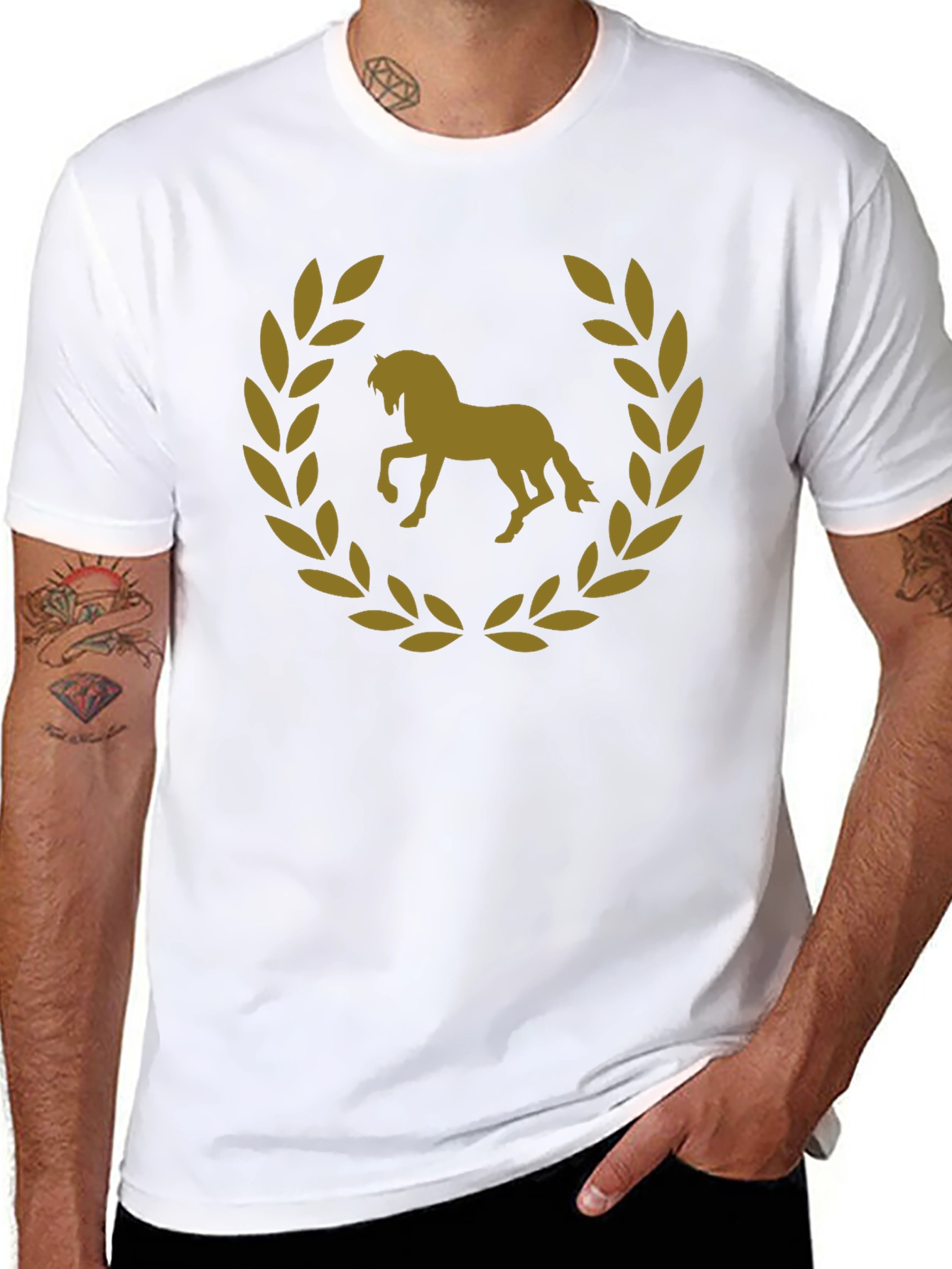 Black Horse Laurel Wreath Graphic Tee view 8